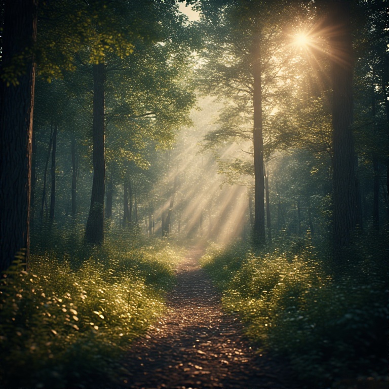 Weg durch sommerlichen Wald